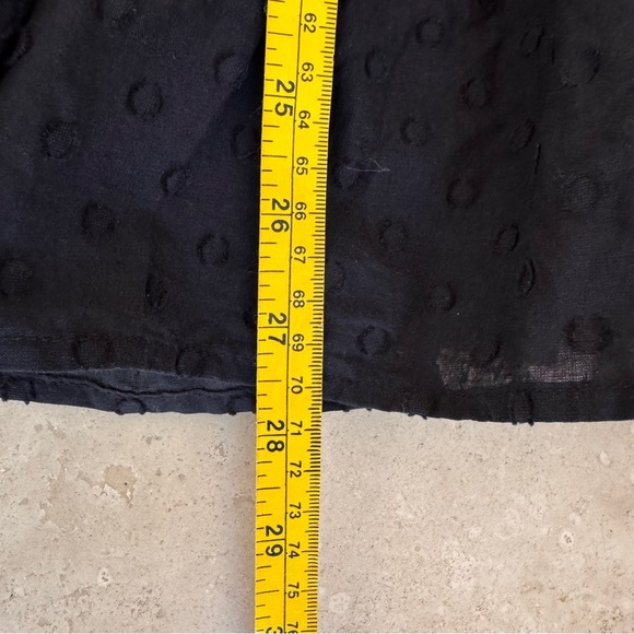 J Crew Black Swiss Dot Ruffle Trim Cotton Midi Skirt Womens Size 8 Elastic Waist - Picture 10 of 12